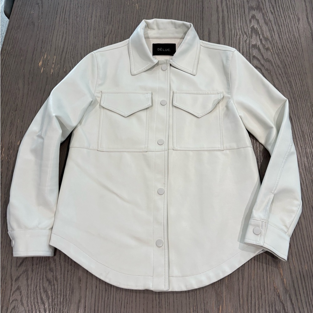 Deluc Cream Faux Leather Jacket